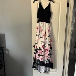 Black and Floral High Dress